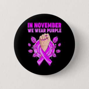 Badge Rond 5 Cm Novembre Nous Portons Violet Alzheimer Sensibilisa