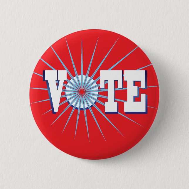 Badge Rond 5 Cm NowPower • VOTE ! Bouton, rond/rouge (Devant)