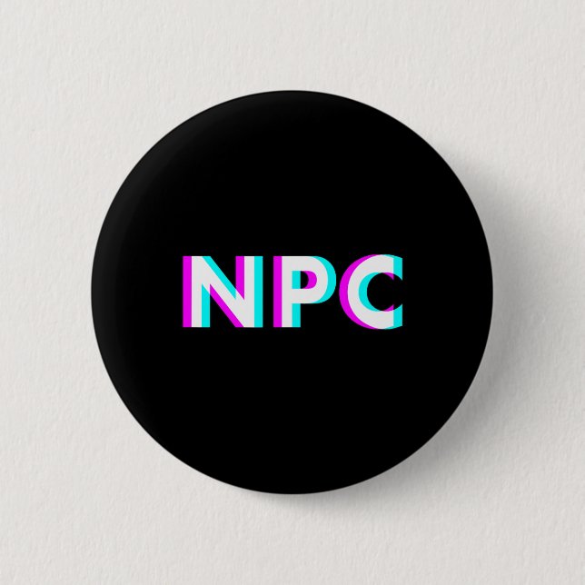 Badge Rond 5 Cm Npc Meme - Non Player Character 2  (Devant)