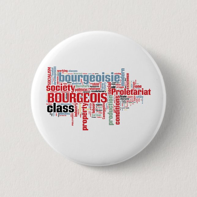 Badge Rond 5 Cm Nuage communiste de mot de manifeste (Devant)