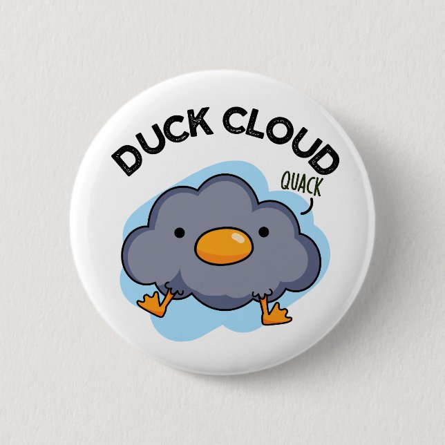 Badge Rond 5 Cm Nuage de canard amusant Plume météorologique (Devant)