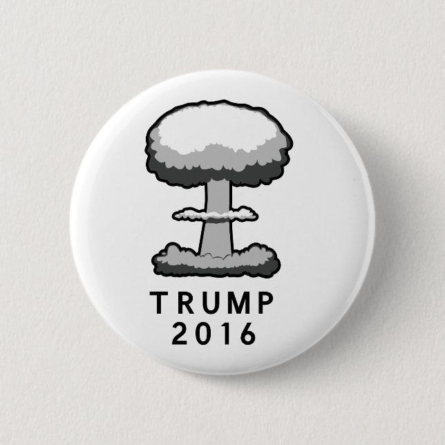 Badge Rond 5 Cm Nuage de champignon nucléaire Trump 2016 (Devant)
