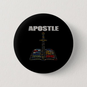 Badge Rond 5 Cm Nuage de mots du ministre de l'église Astle Pasteu
