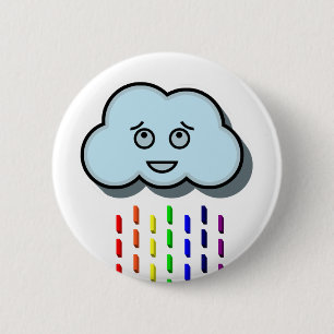 Badge Rond 5 Cm Nuage de pluie