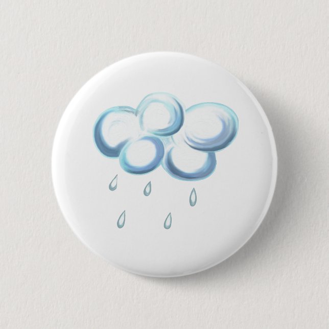 Badge Rond 5 Cm Nuage de pluie (Devant)