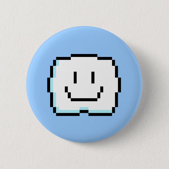 Badge Rond 5 Cm Nuage mignon de pixel (Devant)