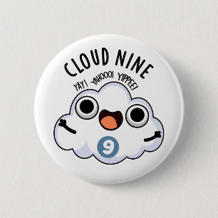 Badge Rond 5 Cm Nuage Neuf Funky Météo Pun