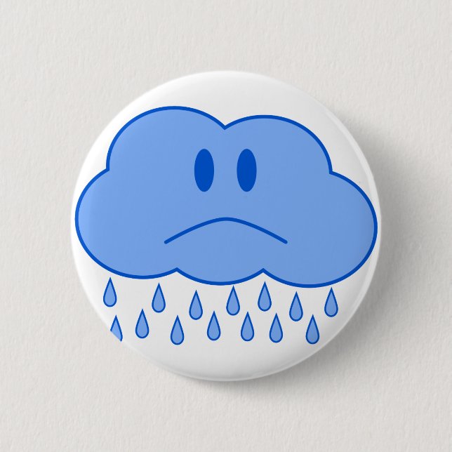 Badge Rond 5 Cm Nuage triste (Devant)