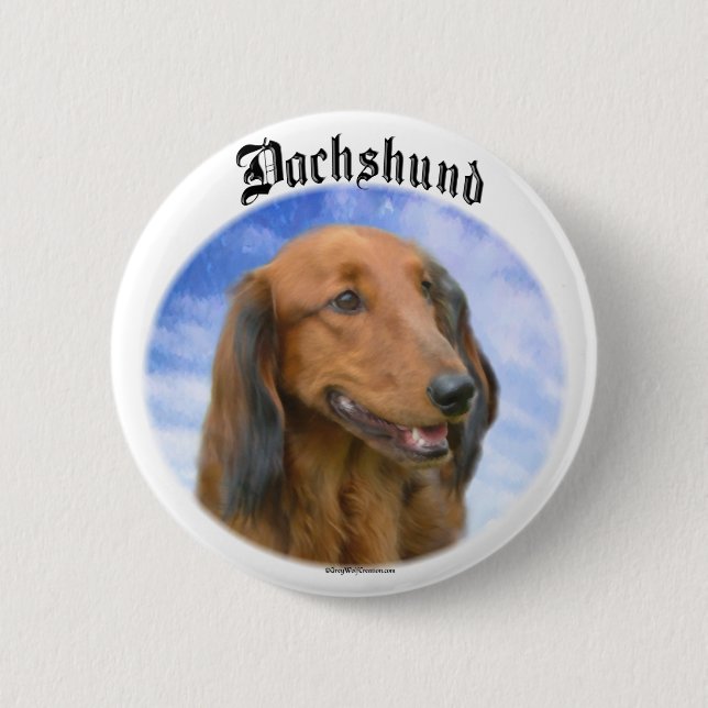 Badge Rond 5 Cm Nuages Dachshund (Devant)
