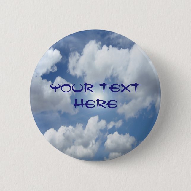Badge Rond 5 Cm Nuages de Blue Heaven + vos idées (Devant)