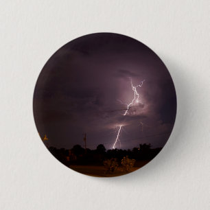 Badge Rond 5 Cm Nuages de tempête nocturne