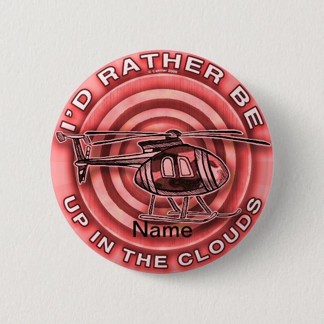 Badge Rond 5 Cm Nuages Red Helicopter (Devant)