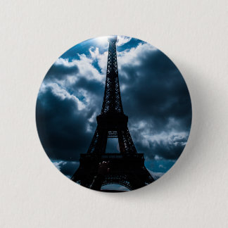 Badge Rond 5 Cm Nuit bleue Tour Eiffel