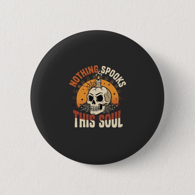 Badge Rond 5 Cm Nuit de squelette courageuse d'Halloween (Devant)