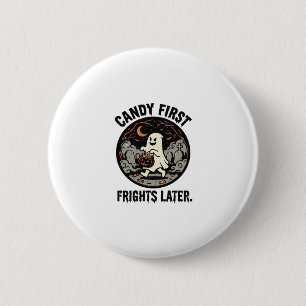 Badge Rond 5 Cm Nuit des terreurs de bonbons d'Halloween