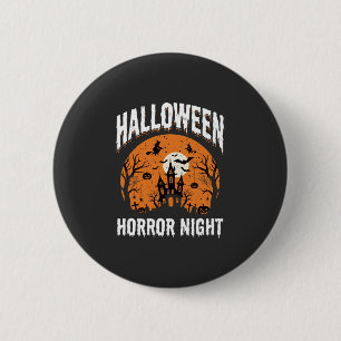 Badge Rond 5 Cm Nuit d'Horreur d'Halloween Château Hanté Vintage