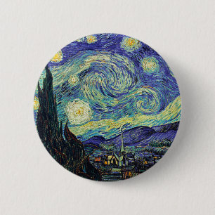 Badge Rond 5 Cm Nuit étoilée par van Gogh