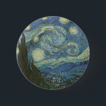 Badge Rond 5 Cm Nuit étoilée par Vincent Van Gogh<br><div class="desc">Le Night de Vincent Van Gogh. 1889 Oil on Canvas. Musée d'art moderne de New York</div>