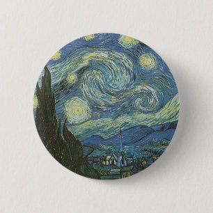 Badge Rond 5 Cm Nuit étoilée par Vincent Van Gogh