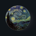 Badge Rond 5 Cm Nuit étoilée - van Gogh<br><div class="desc">De la lampe du mineur de Nuenen à celle qu'il plaça sur son rebord de fenêtre suivant la scène avec Gauguin ; de la vedette du soir il nota en 1875 dans Corot Olive Orchard à la lettre qu'il écrivit à son frère en août 1888, dans laquelle il disait :...</div>