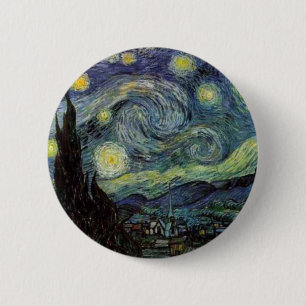 Badge Rond 5 Cm Nuit étoilée - van Gogh
