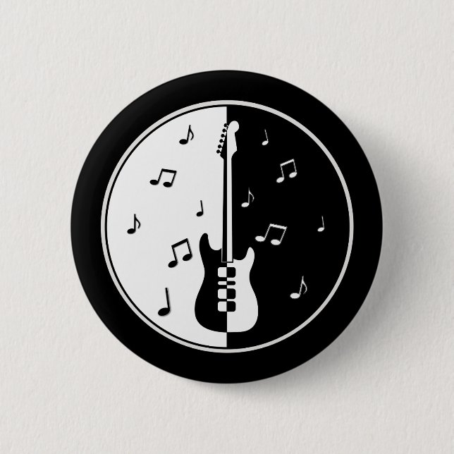 Badge Rond 5 Cm Nuit guitare (Devant)