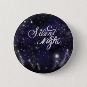 Badge Rond 5 Cm Nuit silencieuse - romantique Fête de neige