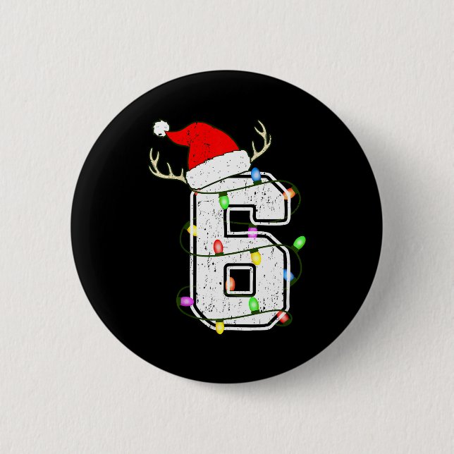 Badge Rond 5 Cm Number 6 6th Birthday Boy Six Christmas Happy Birt (Devant)