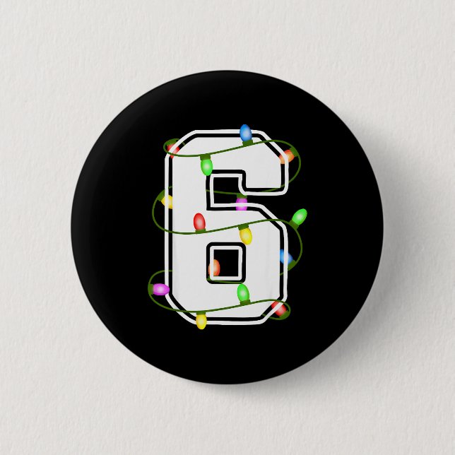 Badge Rond 5 Cm Number 6 6th Birthday Boy Six Christmas Happy Birt (Devant)