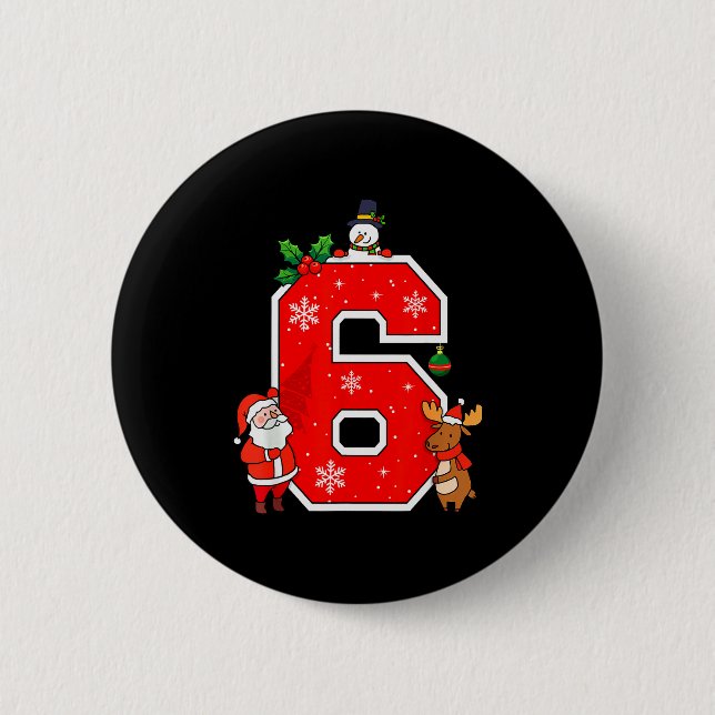 Badge Rond 5 Cm Number 6 7 Meme 67 Couple Pajamas Christmas Matchi (Devant)