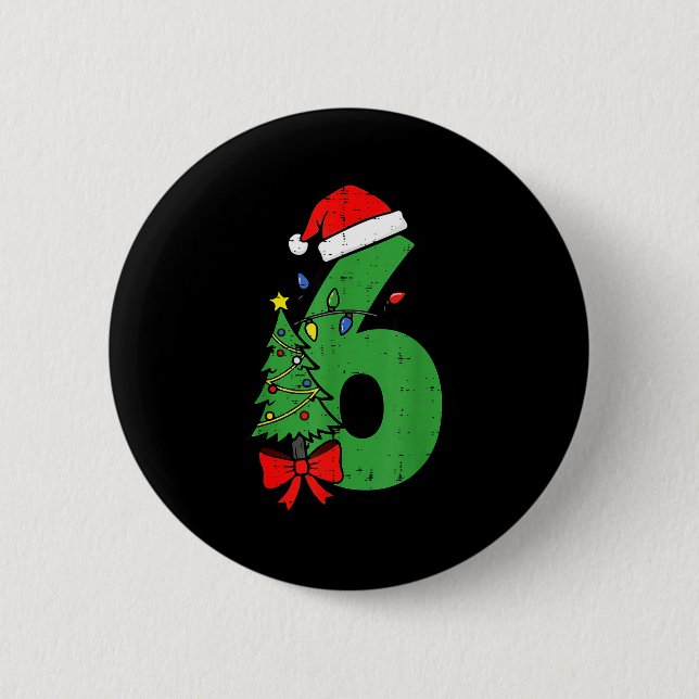 Badge Rond 5 Cm Number 6 Christmas 6 7 Matching 67 Meme Men Women  (Devant)