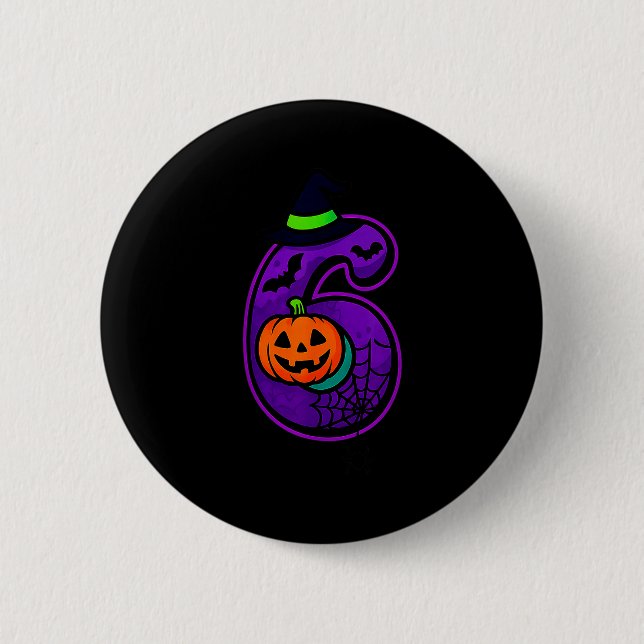 Badge Rond 5 Cm Number 6 Funny Meme Saying 6 7 Six Seven Halloween (Devant)