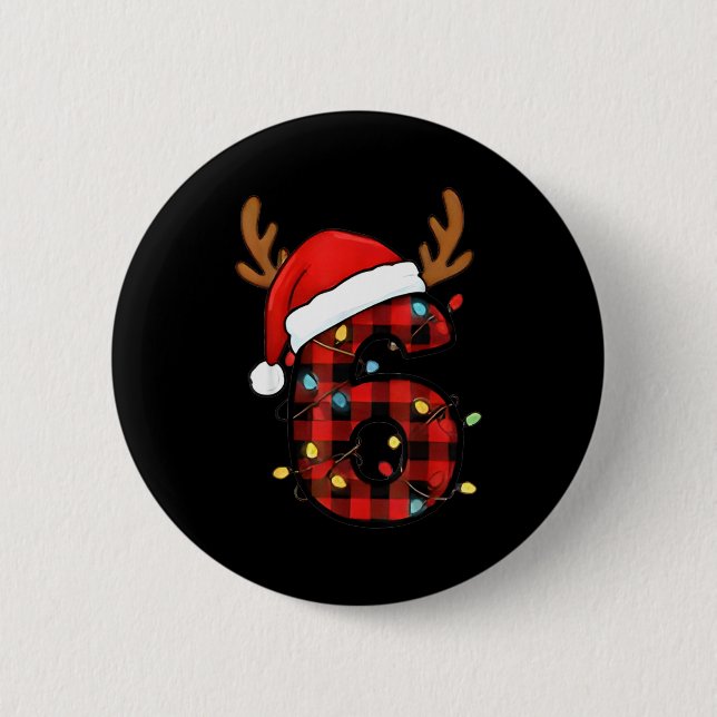 Badge Rond 5 Cm Number 6 Matching 67 Meme Christmas Costume Men Wo (Devant)