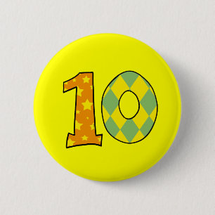 Badge Rond 5 Cm Numéro 10