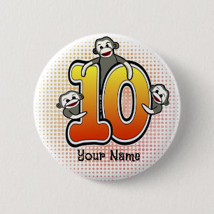 Badge Rond 5 Cm Numéro 10 du singe de réserve