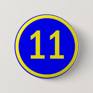 Badge Rond 5 Cm numéro 11 en cercle