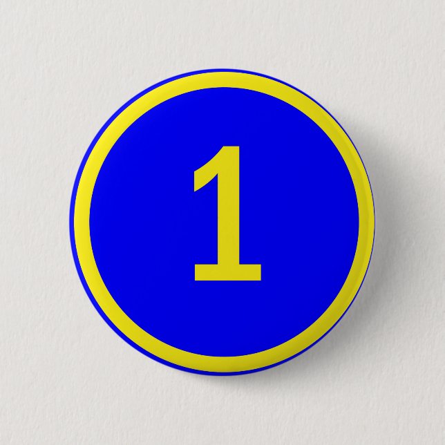 Badge Rond 5 Cm numéro 1 dans un cercle (Devant)