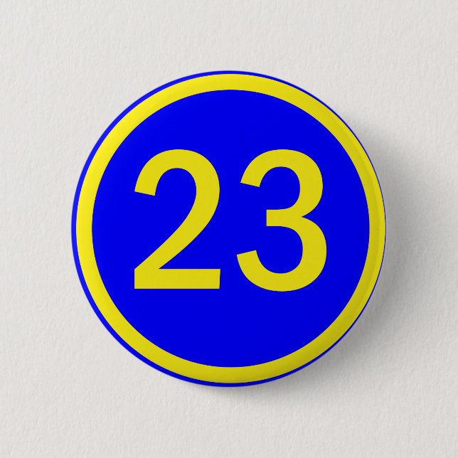 Badge Rond 5 Cm numéro 23 dans un cercle (Devant)
