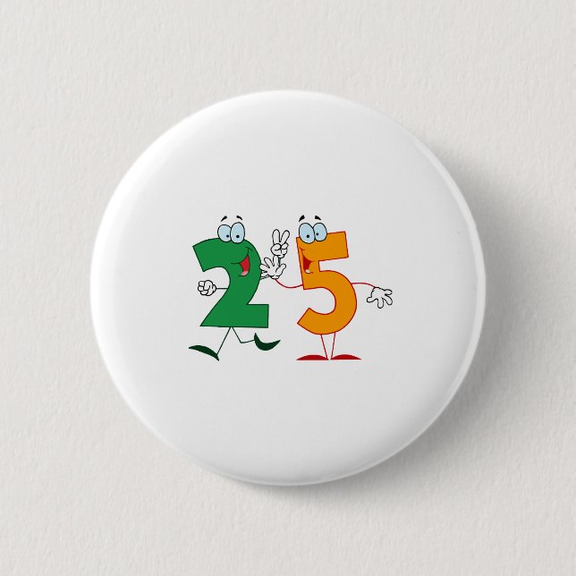 Badge Rond 5 Cm Numéro 25 (Devant)