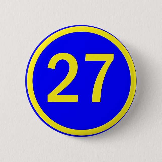 Badge Rond 5 Cm numéro 27 dans un cercle (Devant)