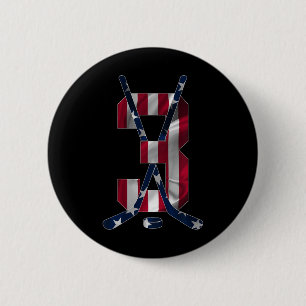 Badge Rond 5 Cm Numéro 3 Ans Hockey sur glace 3e Anniversaire