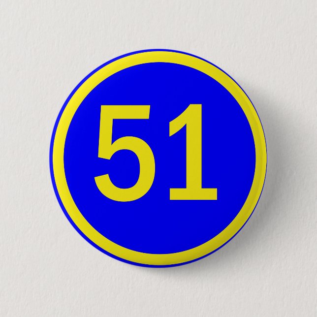 Badge Rond 5 Cm numéro, 51, dans un cercle (Devant)