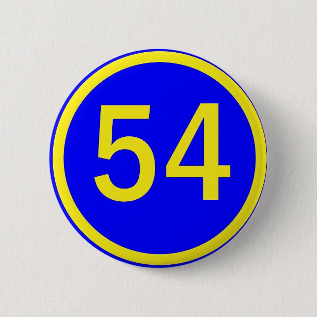 Badge Rond 5 Cm numéro, 54, dans un cercle (Devant)