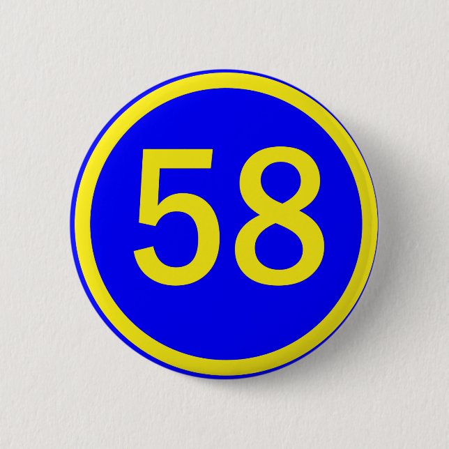 Badge Rond 5 Cm numéro, 58, dans un cercle (Devant)