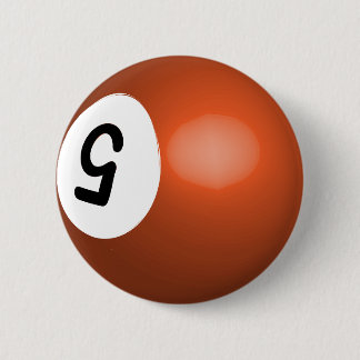Badge Rond 5 Cm Numéro 5 Bouton de la balle orange de la piscine