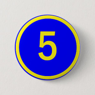 Badge Rond 5 Cm numéro 5 dans un cercle