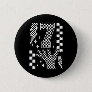 Badge Rond 5 Cm Numéro 7 Costume à carreaux pour enfants correspon