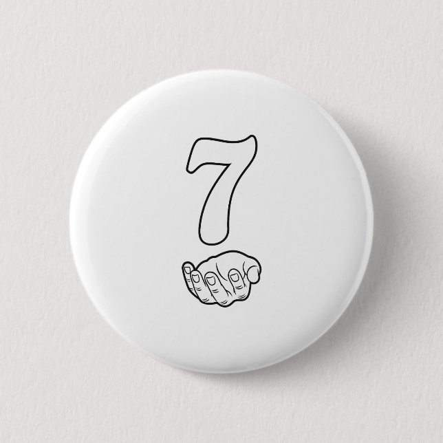 Badge Rond 5 Cm Numéro 7 Drôle 67 Six Sept Mème Mains Couple Corre (Devant)