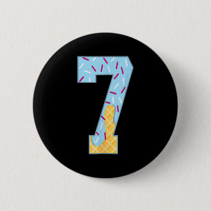 Badge Rond 5 Cm Numéro 7 Glace Goutte 67 Mème Couple Halloween C