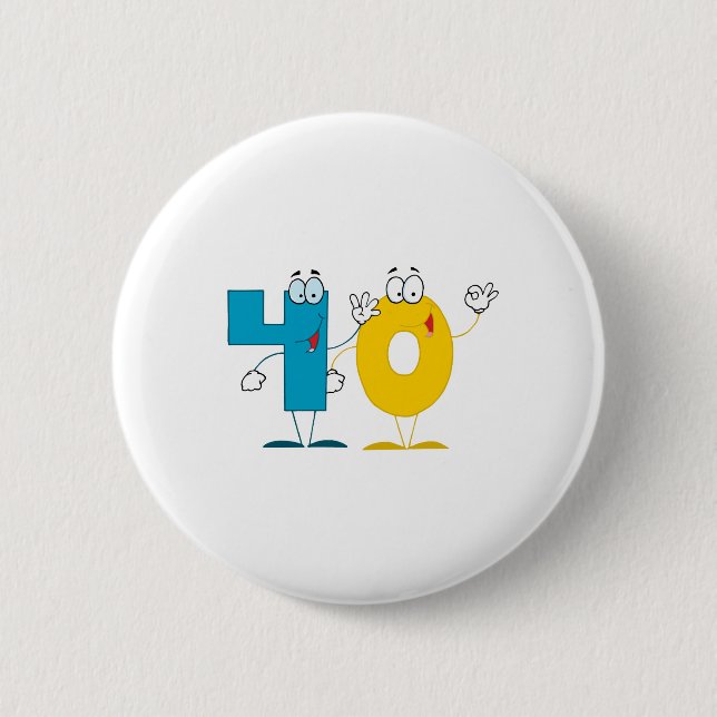 Badge Rond 5 Cm Numéro heureux 40 (Devant)